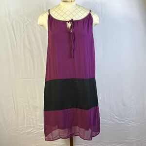 Collective Concepts Dress Size Small Purple and Black lined Adjustable Neck